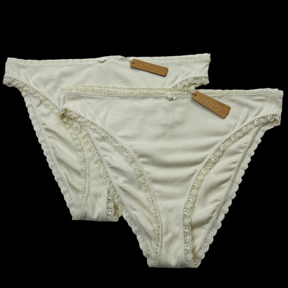 SKIMS Lace Pointelle Cheeky Brief Lot of 2 Bone Womens 3X - Picture 10 of 10
